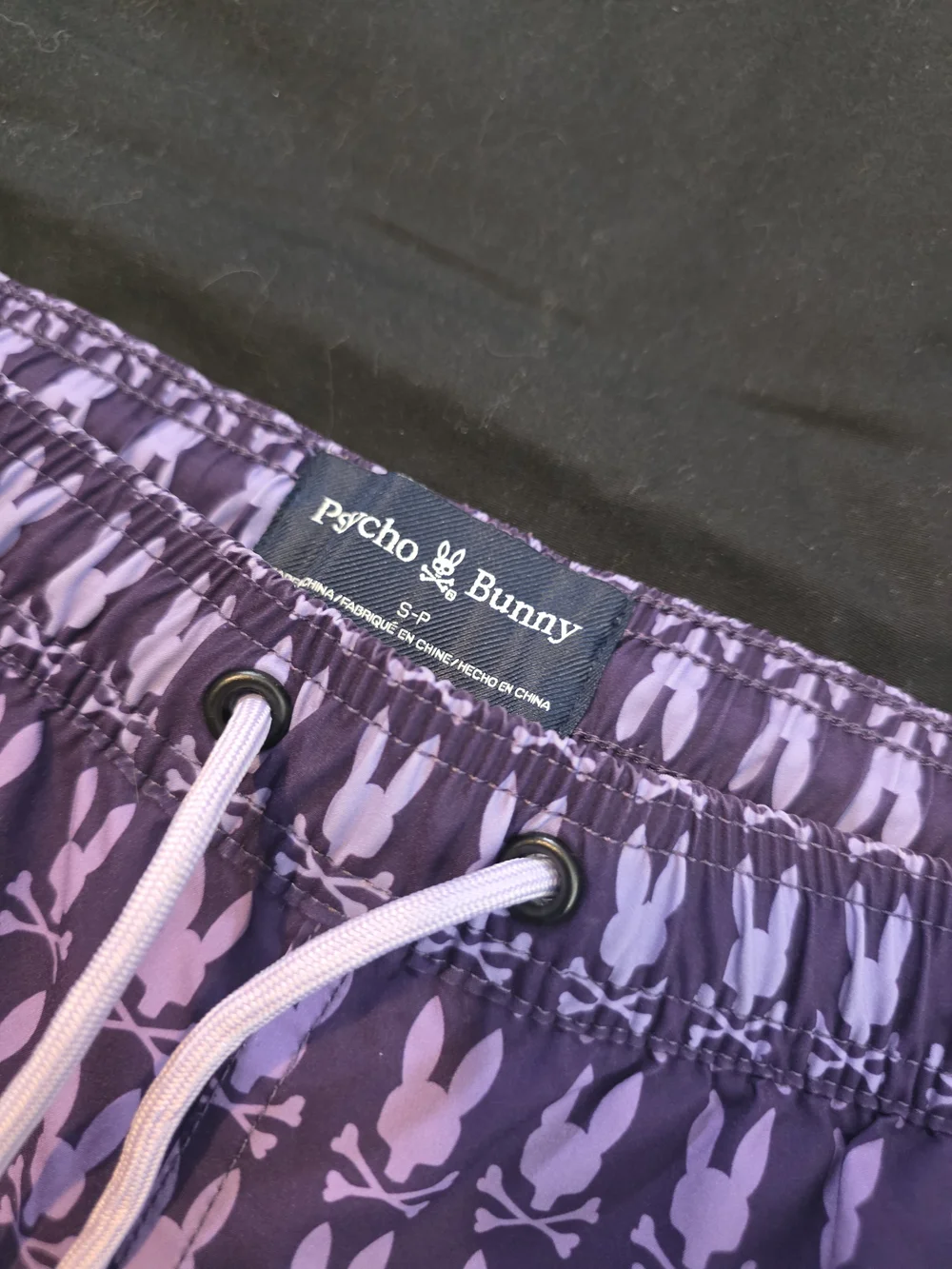 Psycho Bunny Purple Bunny-Print Swim Shorts